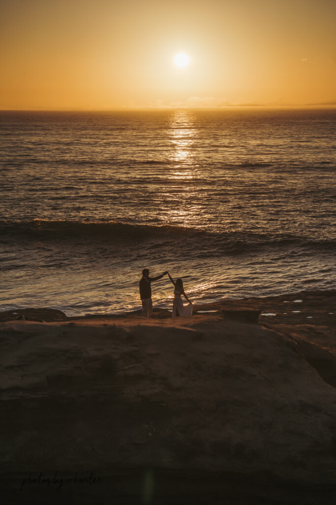 Bride and groom elope at scenic Osprey Point, with dramatic ocean views, San Diego wedding photography